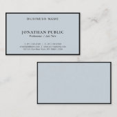 エレガントブラック&シルバーミニマモダンリストテンプレート 名刺 (正面/裏面)