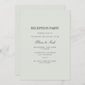 エレガントブラック&セージ披露宴招待状カード 招待状 (正面/裏面)