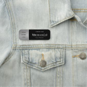 エレガントブラック&ラグジュアリーモダンシルバー： Company LOGO 名札 (インサイチュ)