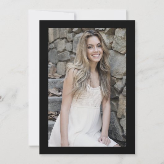 エレガントブラック&金ゴールドグラードパーティの招待状 招待状 (裏面)