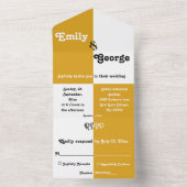 エレガントブラック&金ゴールドシックモダンシンプル結婚ズ オールインワン招待状 (内側)