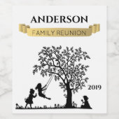 エレガントブラック&金ゴールドファパーソナライズされたミリ懇親会 ワインラベル (シングルラベル)