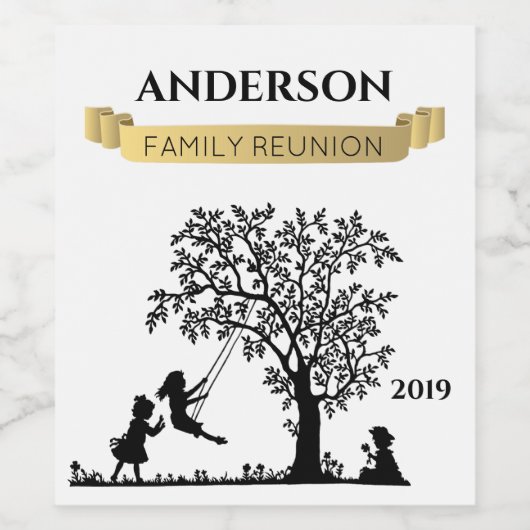 エレガントブラック&金ゴールドファパーソナライズされたミリ懇親会 ワインラベル (シングルラベル)