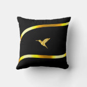 エレガントブラック&金ゴールド5結婚周年記念プレゼント クッション (裏面)