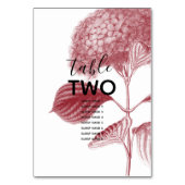 エレガントブルグンディ結婚アジサイのゲスト名 テーブルナンバー (裏面)