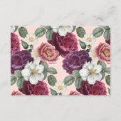 エレガントブルゴーニュとピンクの花 エンクロージャーカード (裏面)