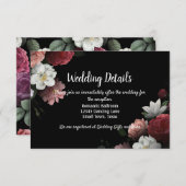 エレガントブルゴーニュとピンクの花 エンクロージャーカード (正面/裏面)