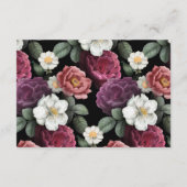 エレガントブルゴーニュとピンクの花 エンクロージャーカード (裏面)