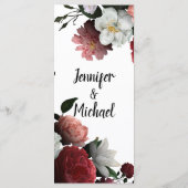 エレガントブルゴーニュとピンクの花 メニュー (裏面)