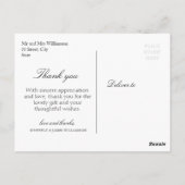 エレガントブルゴーニュと赤面の結婚フローラはユー感謝していズ ポストカード (裏面)