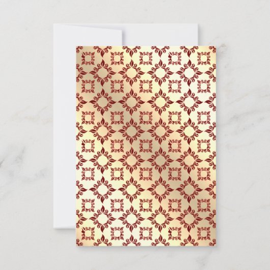 エレガントブルゴーニュと金ゴールドイスラム結婚教徒 出欠カード (裏面)