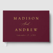 エレガントブルゴーニュと金箔の書結婚道 ゲストブック (正面)