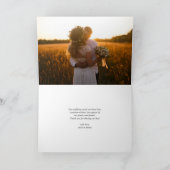 エレガントブルゴーニュの花ユーカリ写真結婚の サンキューカード (内部)