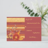 エレガントブルゴーニュグリッターフローラ結婚 出欠カード (スタンド正面)