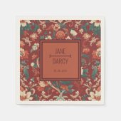 エレガントブルゴーニュシノイビクトリアンセリ結婚の スタンダードカクテルナプキン (正面)