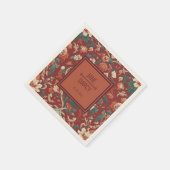 エレガントブルゴーニュシノイビクトリアンセリ結婚の スタンダードカクテルナプキン (角)