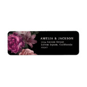 エレガントブルゴーニュダークムーディフローラブラック結婚ズ ラベル (正面)