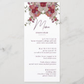 エレガントブルゴーニュフローラのメ結婚ニュー・カード メニュー (正面)