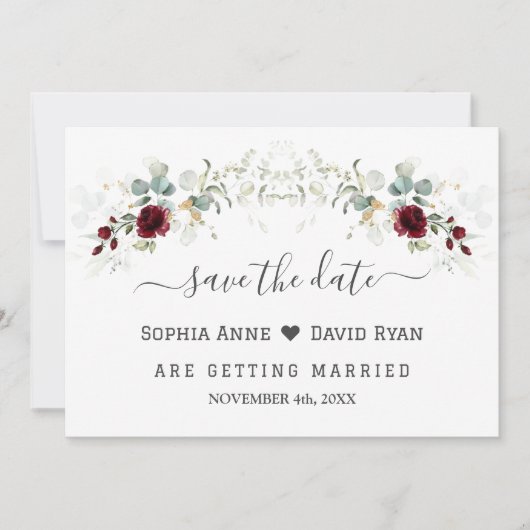 エレガントブルゴーニュフローラエアイ離れズ結婚ズ セーブザデート (正面)