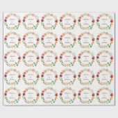 エレガントブルゴーニュフローラパイパーソナライズされたオ結婚ニー ラッピングペーパー (フラット)