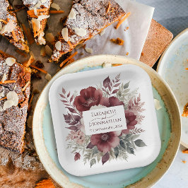 エレガントブルゴーニュフローラ水結婚色の名前 ペーパープレート