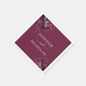 エレガントブルゴーニュフローラ牡丹結婚ズ スタンダードカクテルナプキン (角)