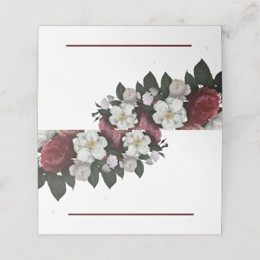 エレガントブルゴーニュフローラ結婚ズ折り畳み座席表 プレイスカード (外部開封)