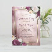 エレガントブルゴーニュフローラ金ゴールドフレーム退職 招待状 (スタンド正面)