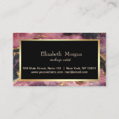 エレガントブルゴーニュ大理石金ゴールドシーケンスフレーム ロイヤリティカード (裏面)