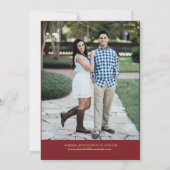 エレガントブルゴーニュ幾何金ゴールドフレ結婚ーム セーブザデート (裏面)