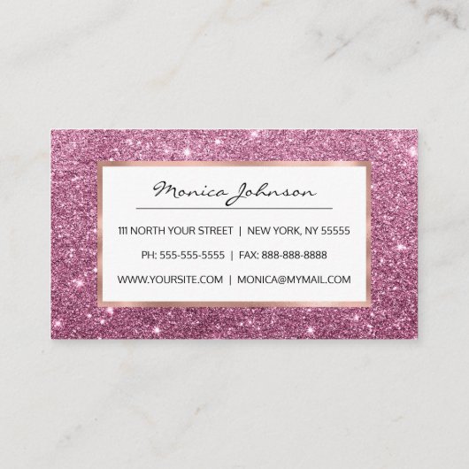 エレガントブルゴーニュ抽象芸術ガーリーグリッター ロイヤリティカード (裏面)