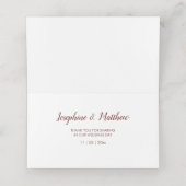 エレガントブルゴーニュ水カラーバラ結婚ズ プレイスカード (内部開封)