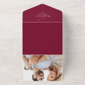 エレガントブルゴーニュ水彩フローラQRコード写真 オールインワン招待状 (外側)