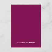 エレガントブルゴーニュ水彩フローラQRコード結婚ズ エンクロージャーカード (裏面)