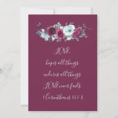 エレガントブルゴーニュ白いバラ結婚ス 招待状 (裏面)