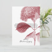 エレガントブルゴーニュ結婚アジサイサンキューカード サンキューカード (スタンド正面)