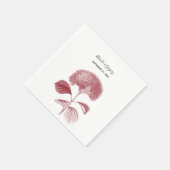 エレガントブルゴーニュ結婚アジサイ スタンダードカクテルナプキン (角)