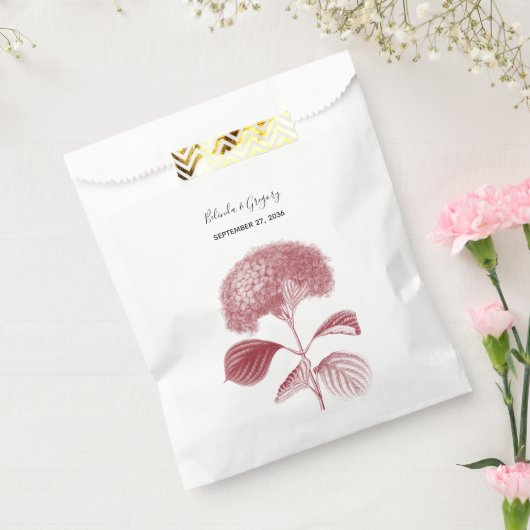 エレガントブルゴーニュ結婚アジサイ フェイバーバッグ (封をした状態)