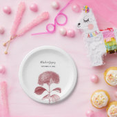 エレガントブルゴーニュ結婚アジサイ ペーパープレート (パーティー)