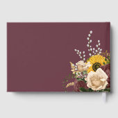 エレガントブルゴーニュ結婚ヒマワリ金ゴールド ゲストブック (裏面)
