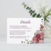 エレガントブルゴーニュ結婚ー花の詳細 招待状 (スタンド正面)
