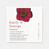 エレガントブルゴーニュ色の赤いバラのロマンチックな結婚フローラ スタンダードカクテルナプキン (正面)