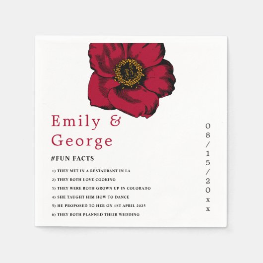 エレガントブルゴーニュ色の赤いバラのロマンチックな結婚フローラ スタンダードカクテルナプキン (正面)