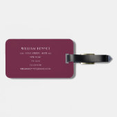 エレガントブルゴーニュ赤フェイク金ゴールド冠 ラゲッジタグ (裏面横)