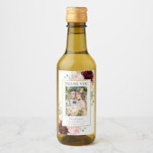 エレガントブルゴーニュ赤面フローラ結婚写真 ワインラベル (正面)