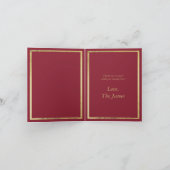 エレガントブルゴーニュ金ゴールドグリッタードリップ50誕生日 サンキューカード (内部)