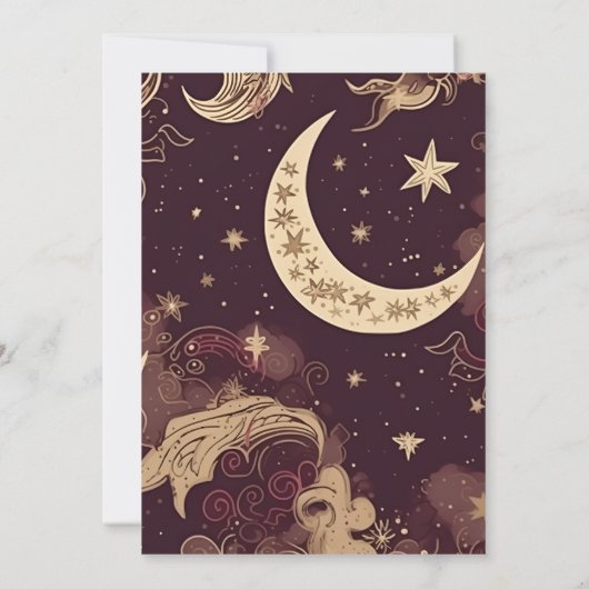 エレガントブルゴーニュ金ゴールドシレ結婚ンズ 招待状 (裏面)