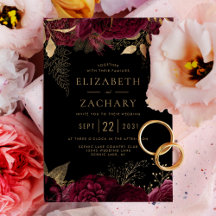 エレガントブルゴーニュ金ゴールドフローラダーク結婚ズ