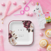 エレガントブルゴーニュ金ゴールド結婚ズ ペーパープレート (パーティー)