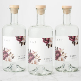 エレガントブルゴーニュ金ゴールド結婚ズ リキュールボトルラベル